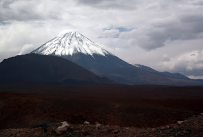 Mountain in the distance in the Atacama Desert on an excursion in Chile