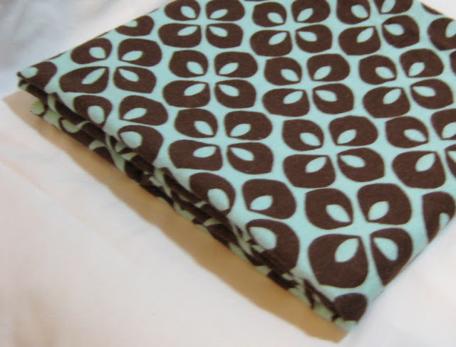 Swaddling Blanket- Blue and Brown Graphic