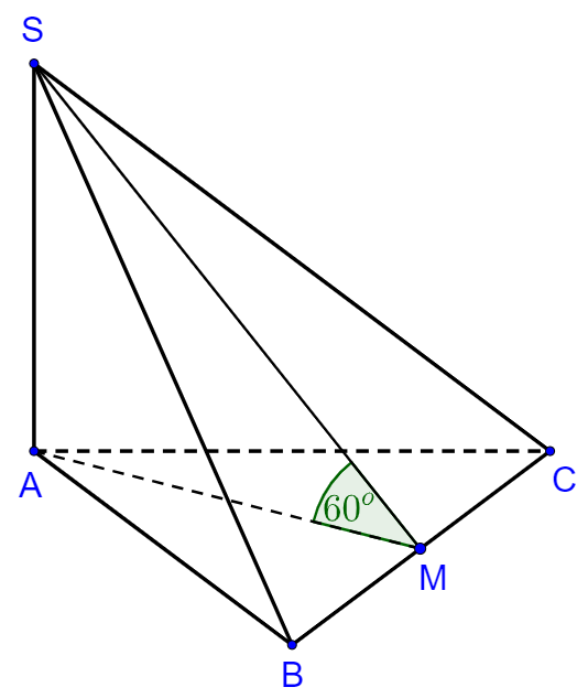 Cho hình chóp (S.ABC), (SA) vuông góc với mặt phẳng đáy, (ABC) là tam giác đều cạnh (a). Tính thể tích hình chóp biết khoảng cách từ trọng tâm (G) của tam giác (ABC) đến mặt phẳng (left( {SBC} right)) bằng (frac{a}{4}).</p> 1