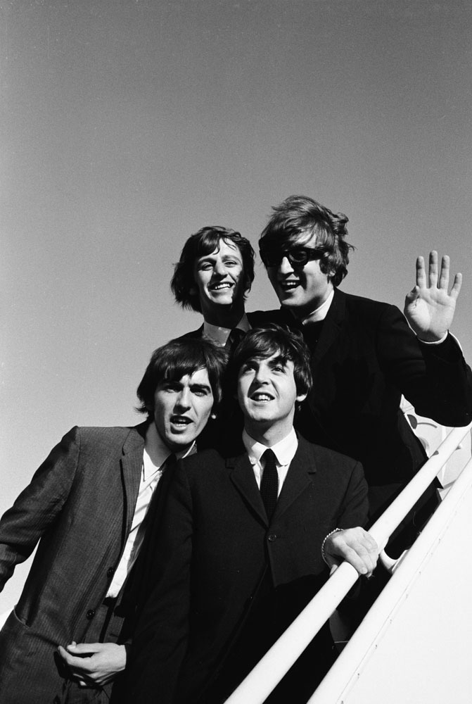 The Beatles arrive in Los Angeles in August 1964.