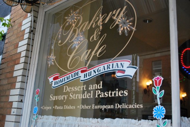 Mishi's Strudel Cafe store front window This is a photo of Mishi's Strudel Cafe store front window on the left.