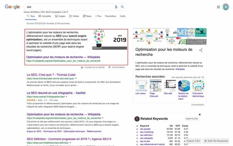 Featured snippet