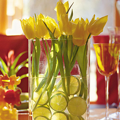 Tulips and citrus for a Spring wedding