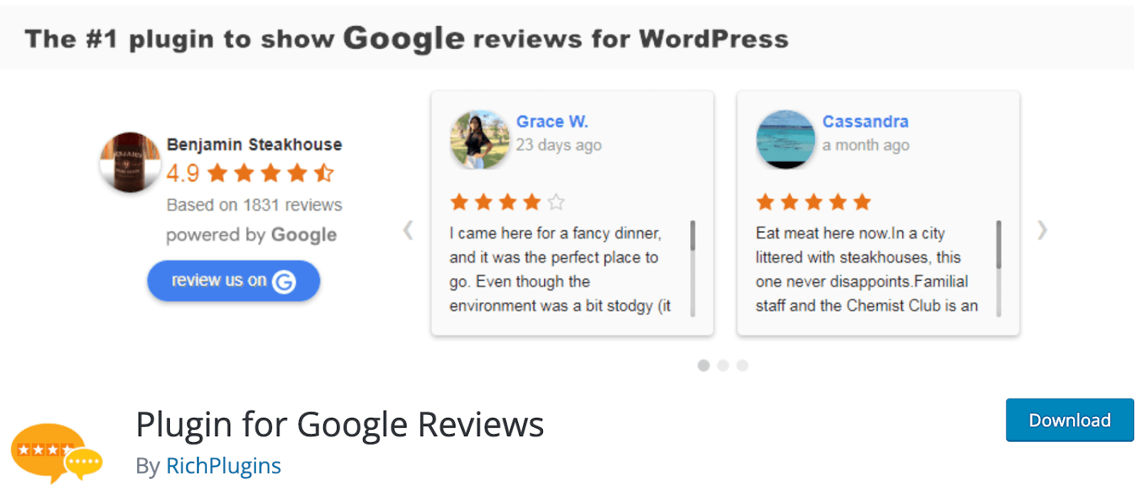 Google review plugins: Plugin for Google Reviews