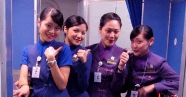 China Airlines Cabin Crew with funny kick World 