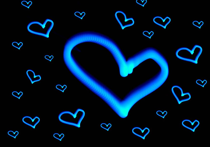 Corazones azules