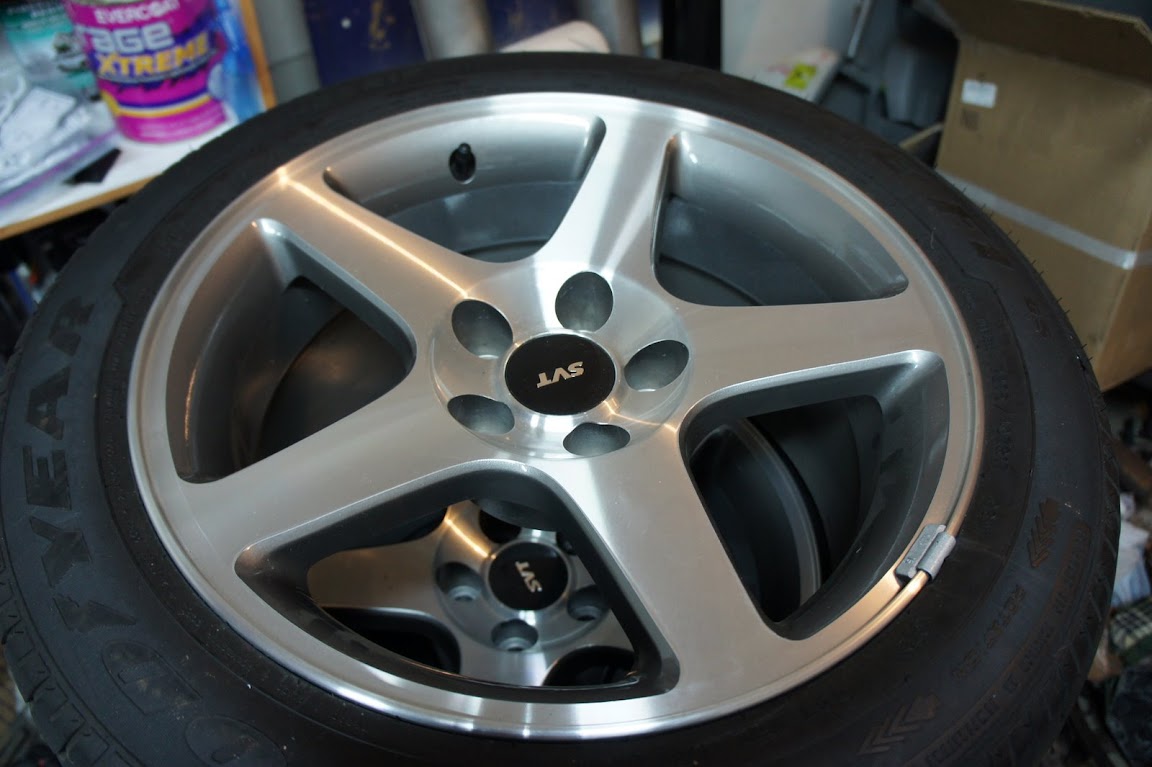 03-04 Cobra OEM Satin wheels 17x9 w/Goodyear F1 275 DSC00807