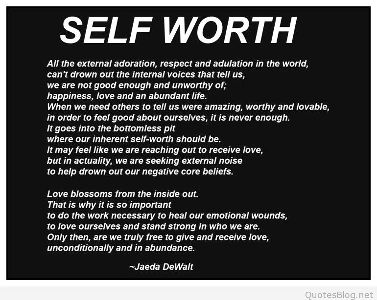 Self Worth.