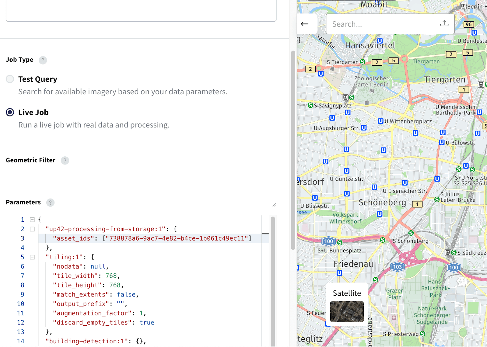 Building detector job configuration