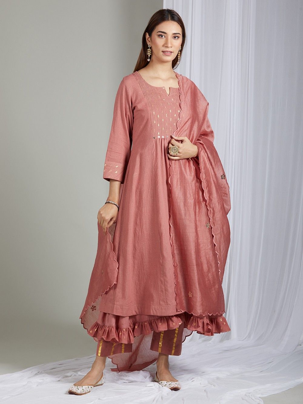 the loom - Old Rose Cotton kurta