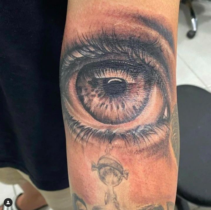 Black And Grey Eye Tattoo