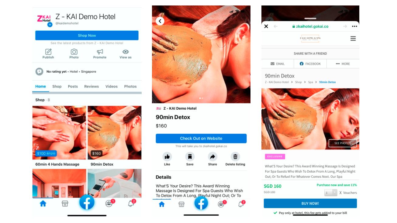 Facebook Shops makes it easier for hotels to list ancillary services for sale