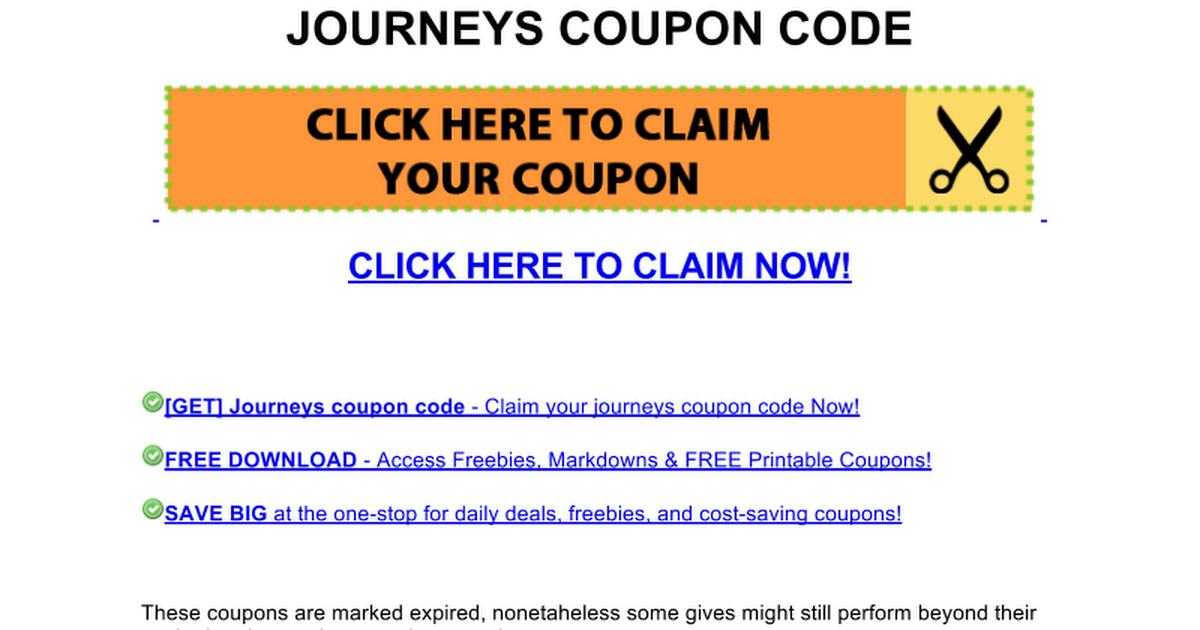 journeys coupon code Google Docs