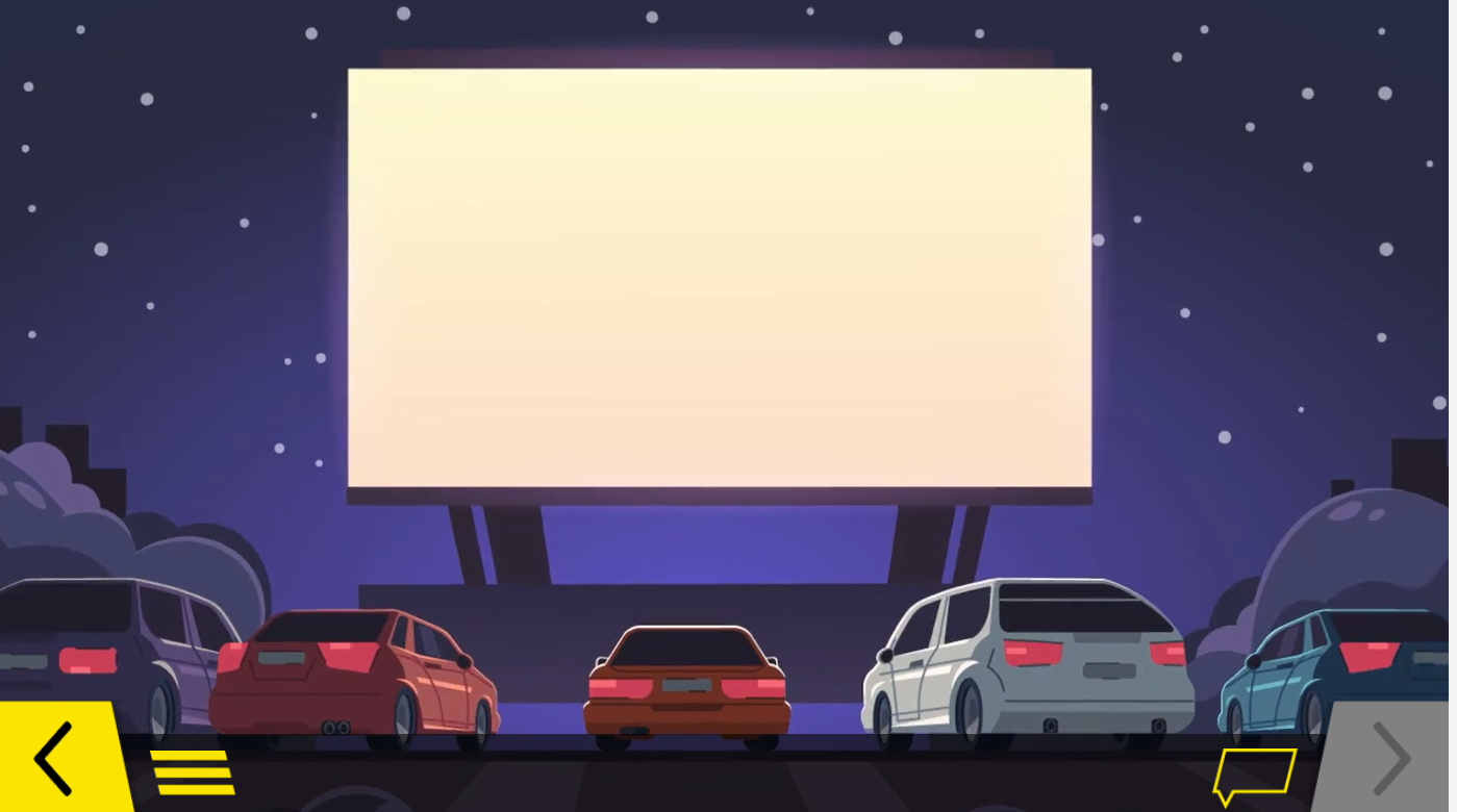 Drive-in movie theater for technical videos