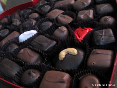 Valentine's Day Chocolate in a Heart-Shaped Box - Photo by Taste As You Go