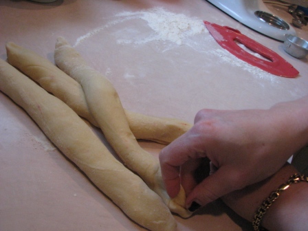 Braiding the Challah Dough - Photo Courtesy of Hillary Kwiatek