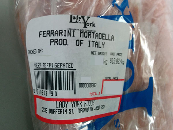 Ferrarini Mortadella – Prod. of Italy