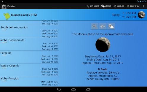 Download Meteor Shower Calendar apk