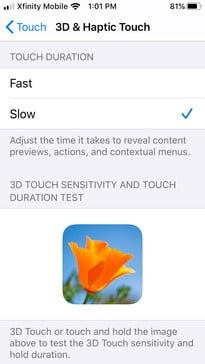 Enable Or Disable 3D Touch On iPhone settings