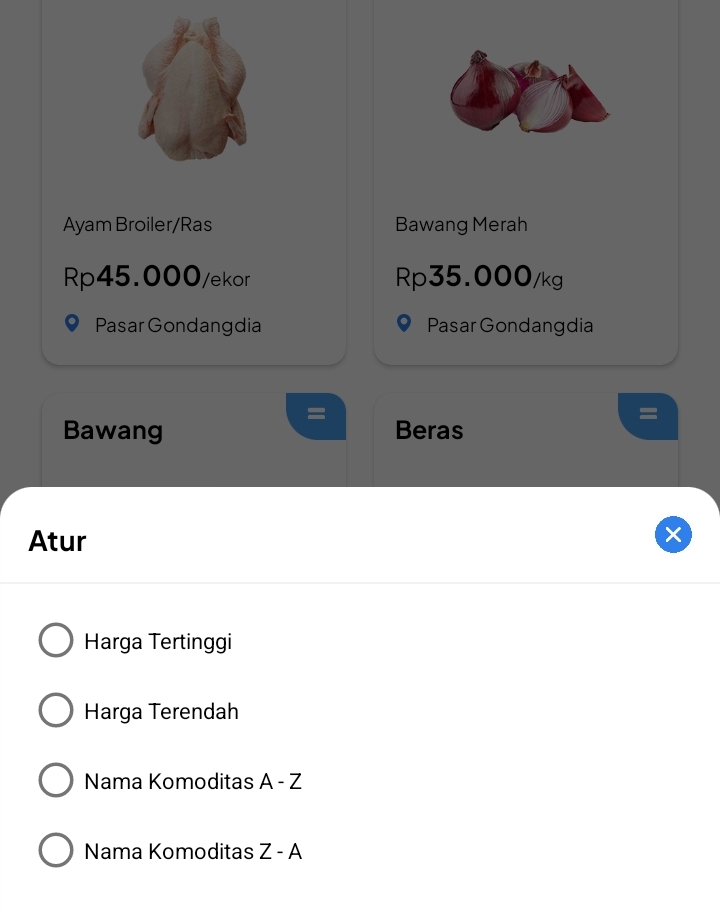 See commodity prices in Jakarta using Groceries prices feature on JAKI