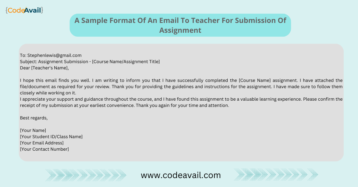 How To Write Email To Teacher For Submit Assignment
