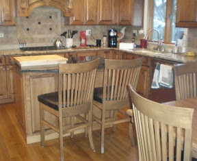60 x 42 Lancaster Dining Chairs and Barstools  in Custom Stained Maple