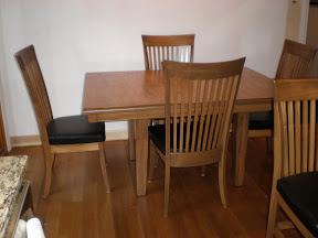 60 x 42 Lancaster Dining Table and Lancaster Chairs in Custom Stained Maple