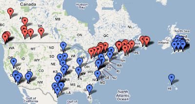 Mapa de parroquias y misiones anglicanas pendientes del Ordinariato 29 de enero de 2011