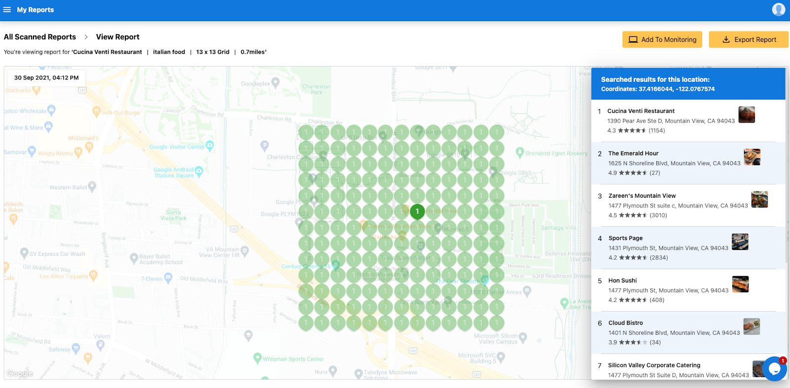 the feature in Grid My Business - one great local rank tracking tool