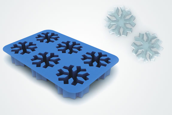 cute ice tray, Silicone Snowflake Shaped funny novelty ice cube trays