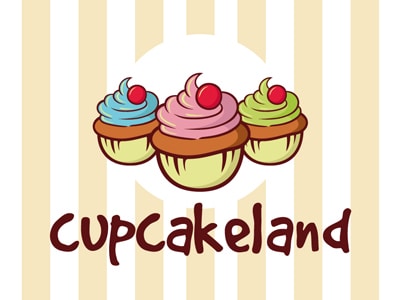 Three cupcake logo