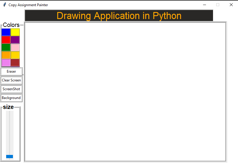 Drawing Application In Python Tkinter - CopyAssignment