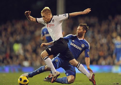 Damien Duff and Frank Lampard, Fulham - Chelsea