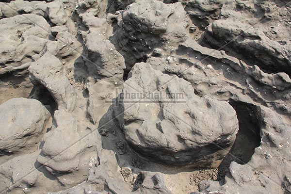 Shapes formed by potholes