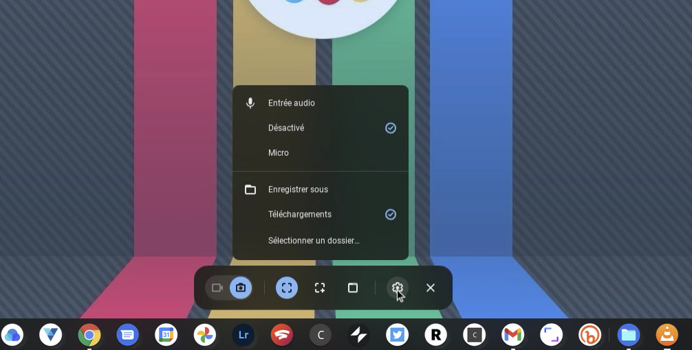 Hub capture d'écran sur Chrome OS 