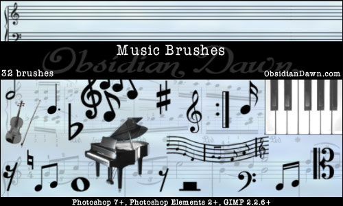Music Brushes 32 pincéis Music Brushes 32 pincéis