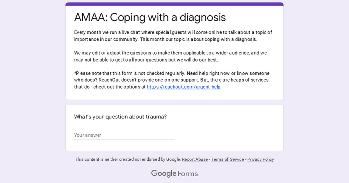 AMAA: Coping with a diagnosis