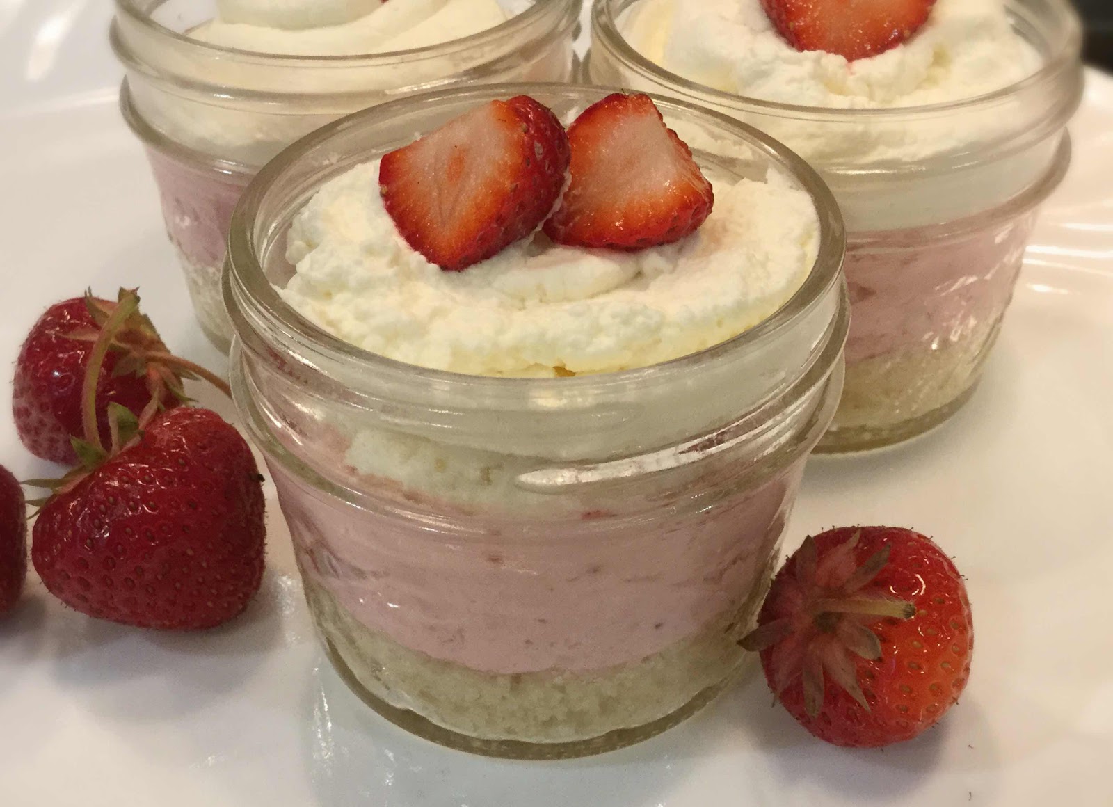 Low Carb Strawberry Mousse Shortcake Cups