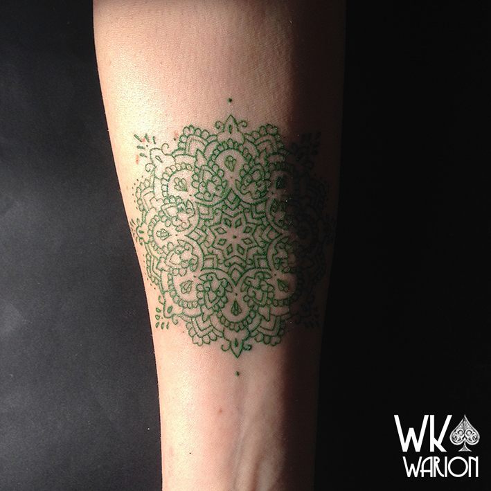 green mandala tattoo