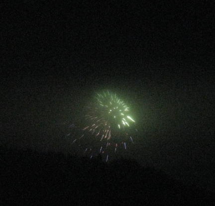 fireworks in fog