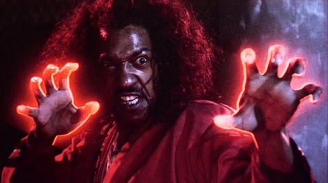 The villain Sho'nuff achieves a red Glow before the hero but it is not the full body golden glow the hero Leroy has been searching for.  