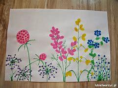 Obraz znaleziony dla: ogród malowany farbą plakatowa przez dziecko praca plastyczna
