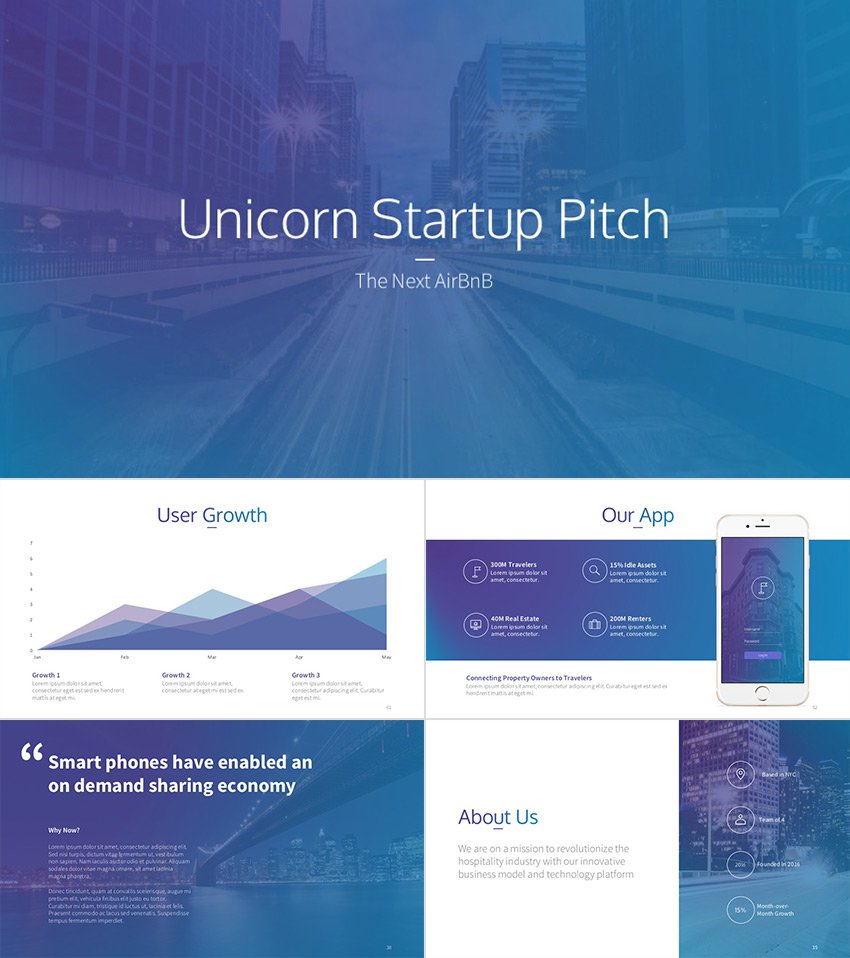 Unicorn - Creative PowerPoint Pitch Deck With Cool Slides
