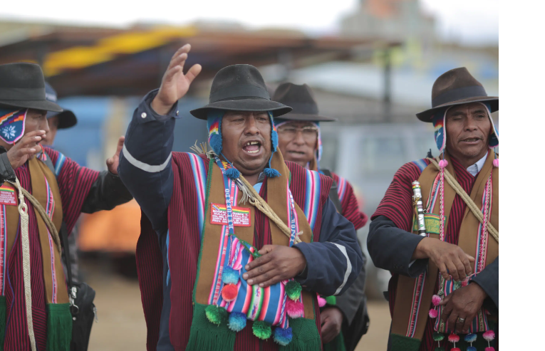 people from Bolivia with traditional dress