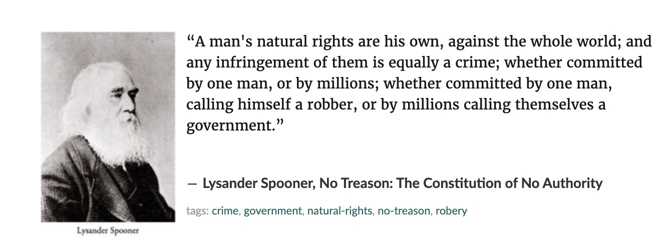 Lysander Spooner quote.