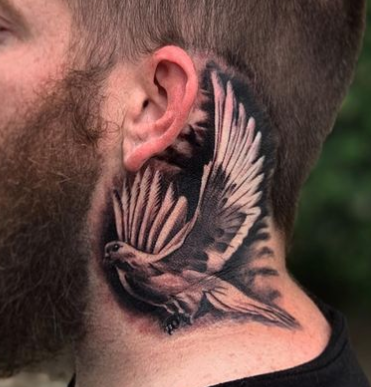 Black And Gray Dove Tattoos