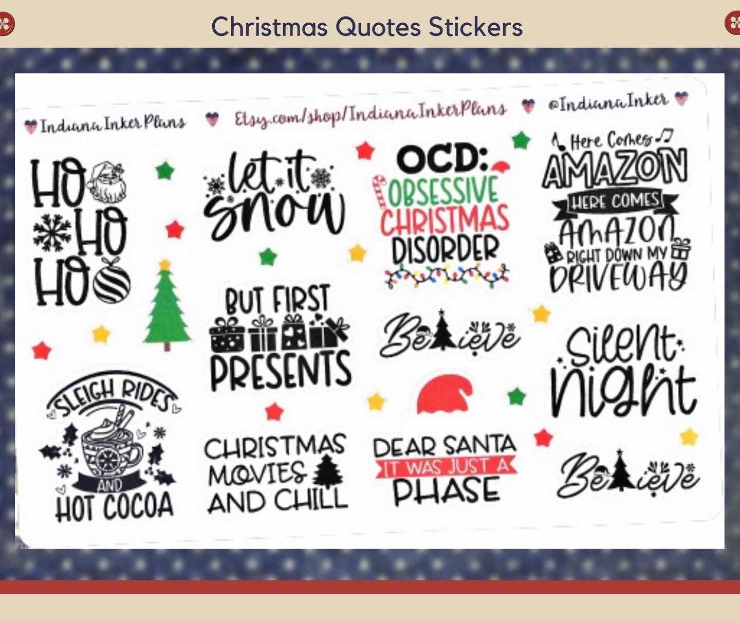 Christmas quote stickers