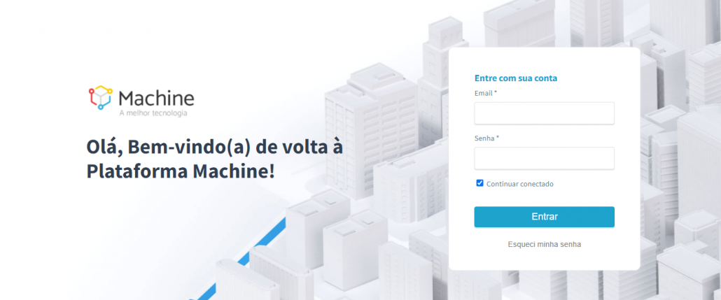 Login na plataforma da Machine