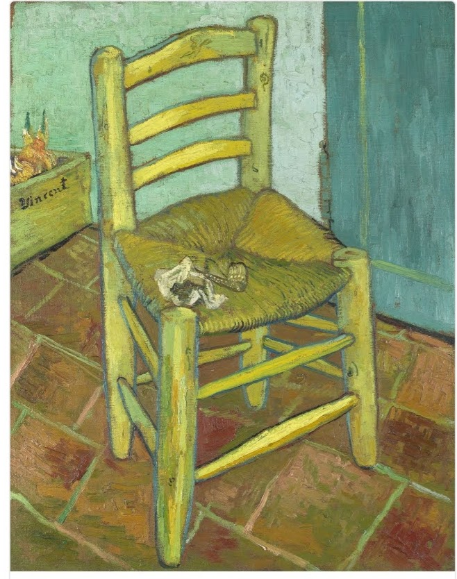 A wooden seat sitting in a chair

Description automatically generated