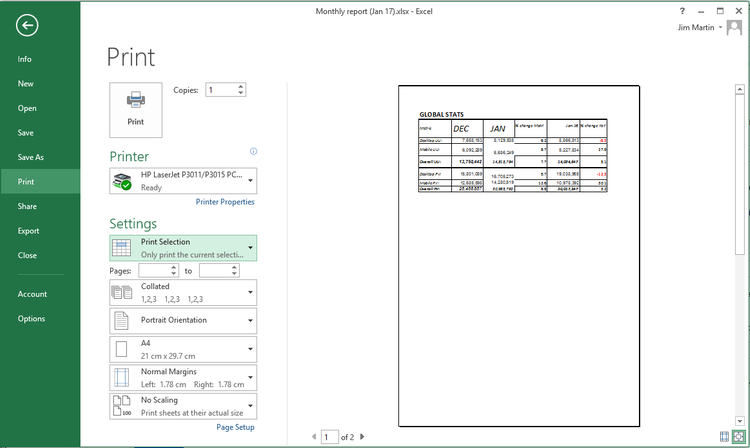 Fix printing problems - Excel